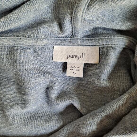 PureJill Womens Blue Heather Long Sleeve Cowlneck Soft Sweat Hoodie - Size XL - Picture 7 of 8